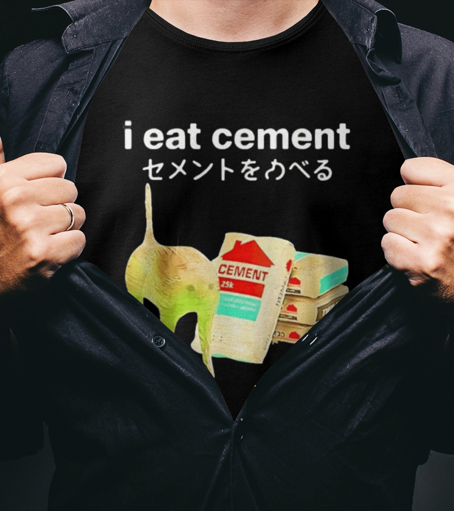 I Eat Cement Cat Meme Cursed T-Shirt