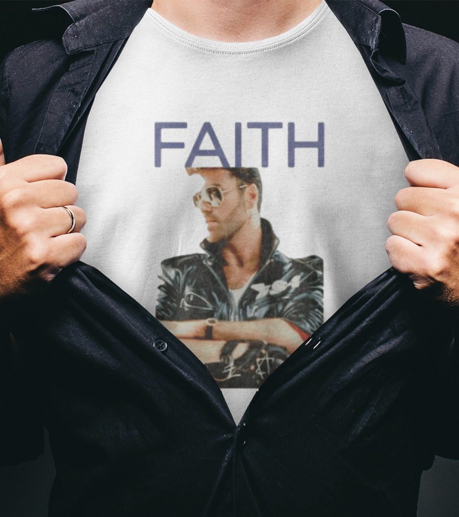 George Michael Faith Tour Leather Jacket And Aviator T-Shirt