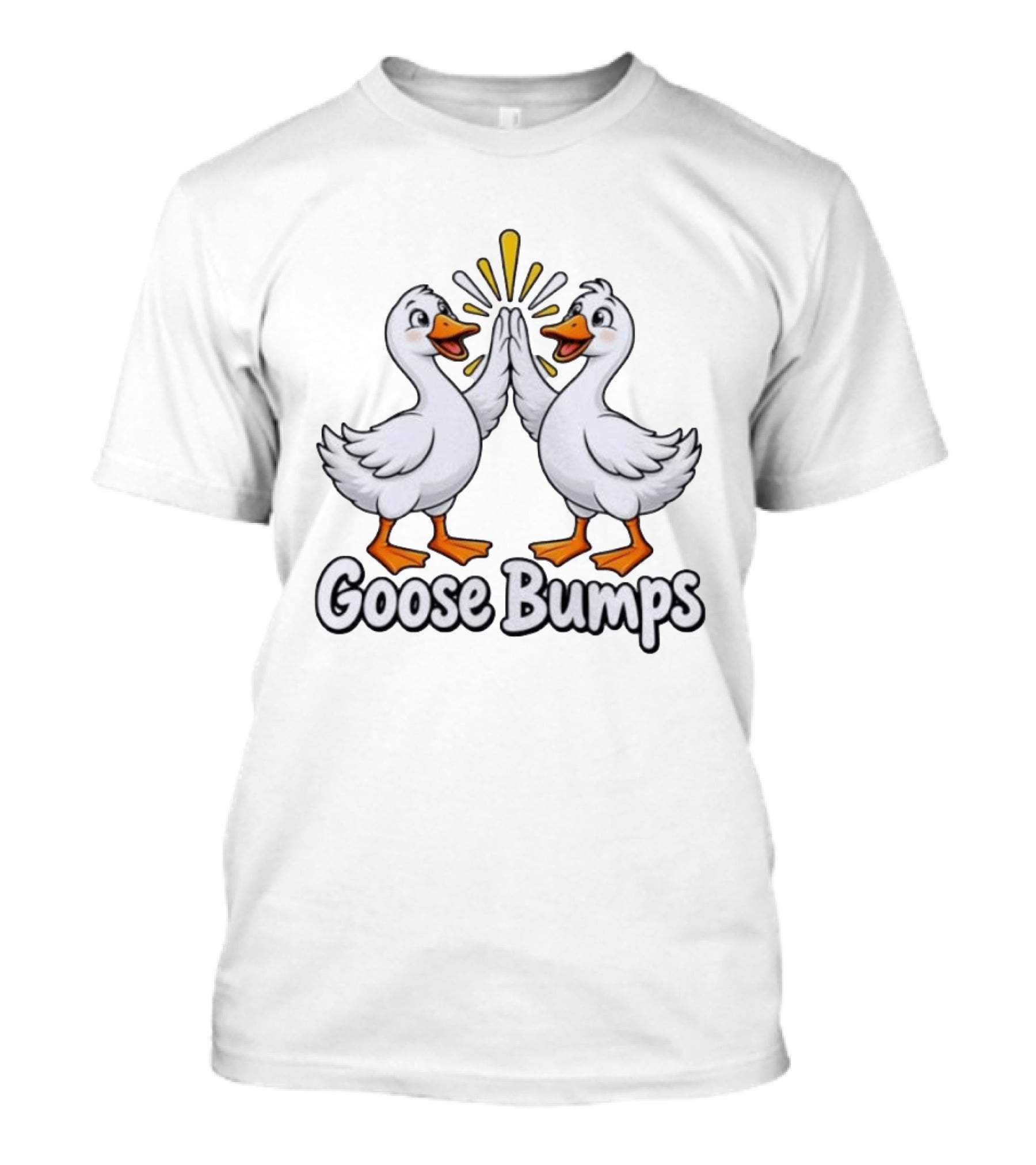 Goose Bumps High Five Ducks Cartoon Humor T-Shirt