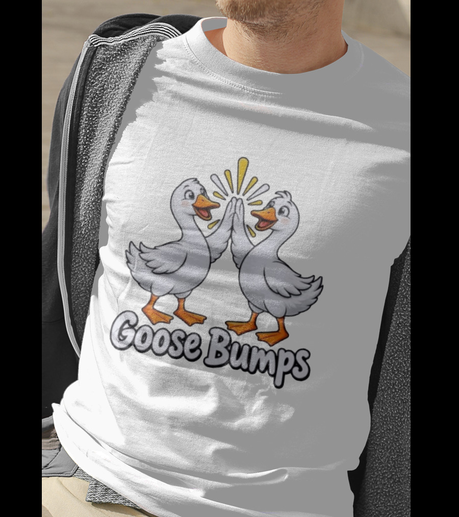 Goose Bumps High Five Ducks Cartoon Humor T-Shirt