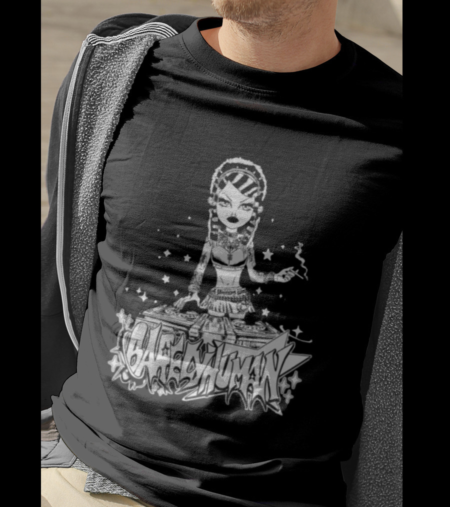 6Arelyhuman Digital Dancer Doll Tattoo Style DJ Aesthetic T-Shirt