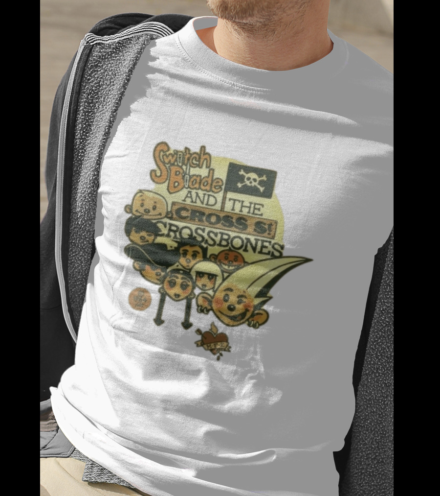 Switchblade And The Crossbones 1964 MFE Cartoon Characters With Skull Flag T-Shirt