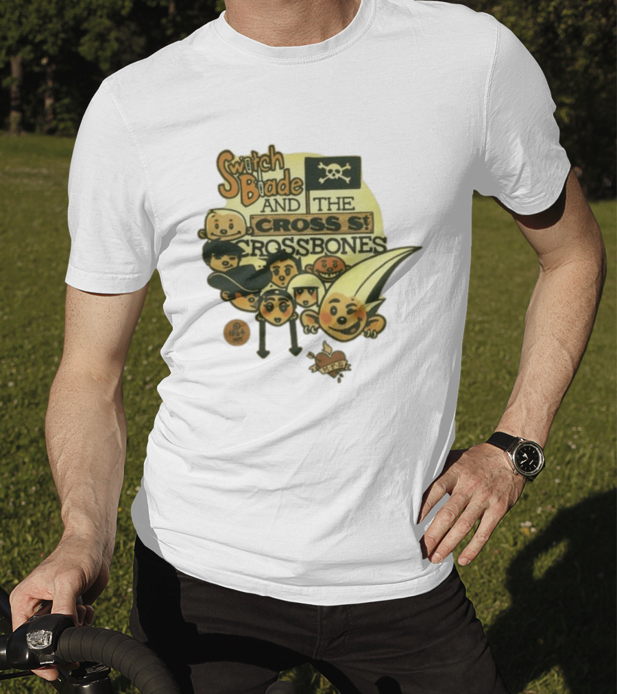 Switchblade And The Crossbones 1964 MFE Cartoon Characters With Skull Flag T-Shirt