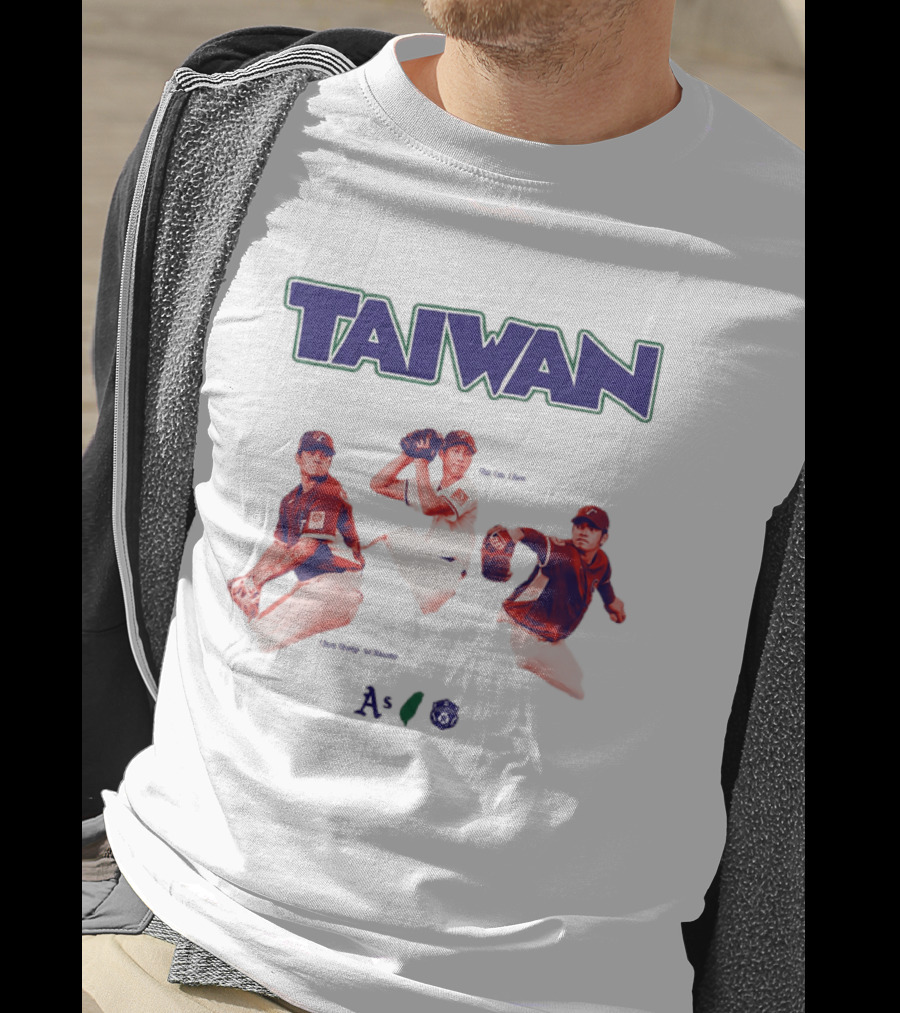 Taiwan Baseball Players Heritage With Taiwan Athletics And Baseball Federation Logos T-Shirt