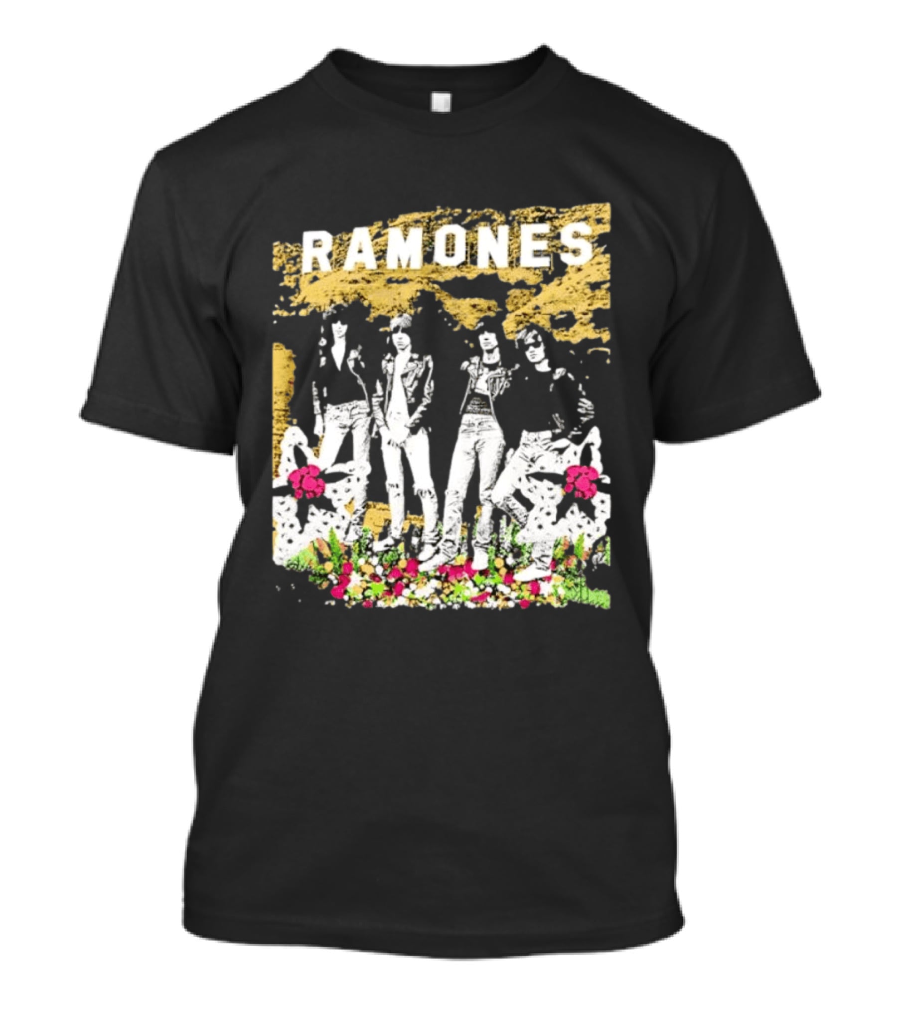 Ramones Floral Punk Rock Music Band T-Shirt