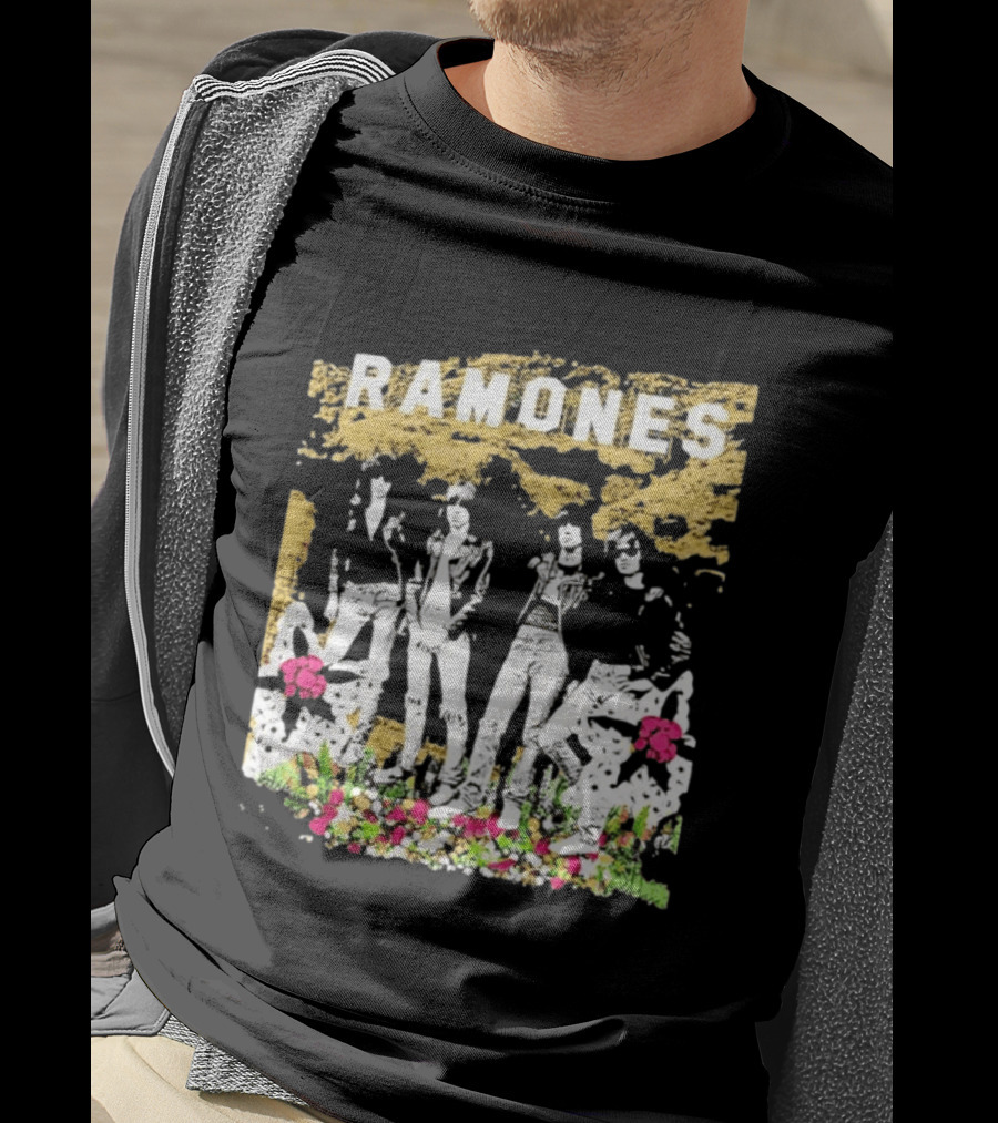 Ramones Floral Punk Rock Music Band T-Shirt