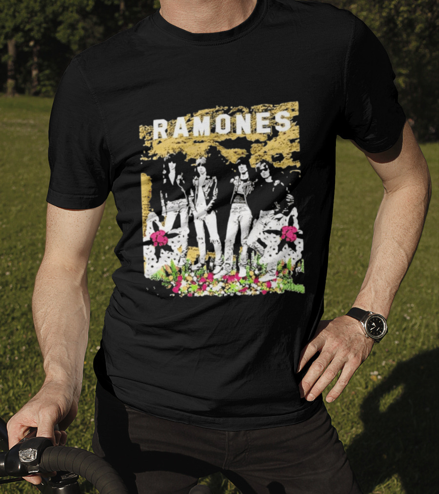 Ramones Floral Punk Rock Music Band T-Shirt