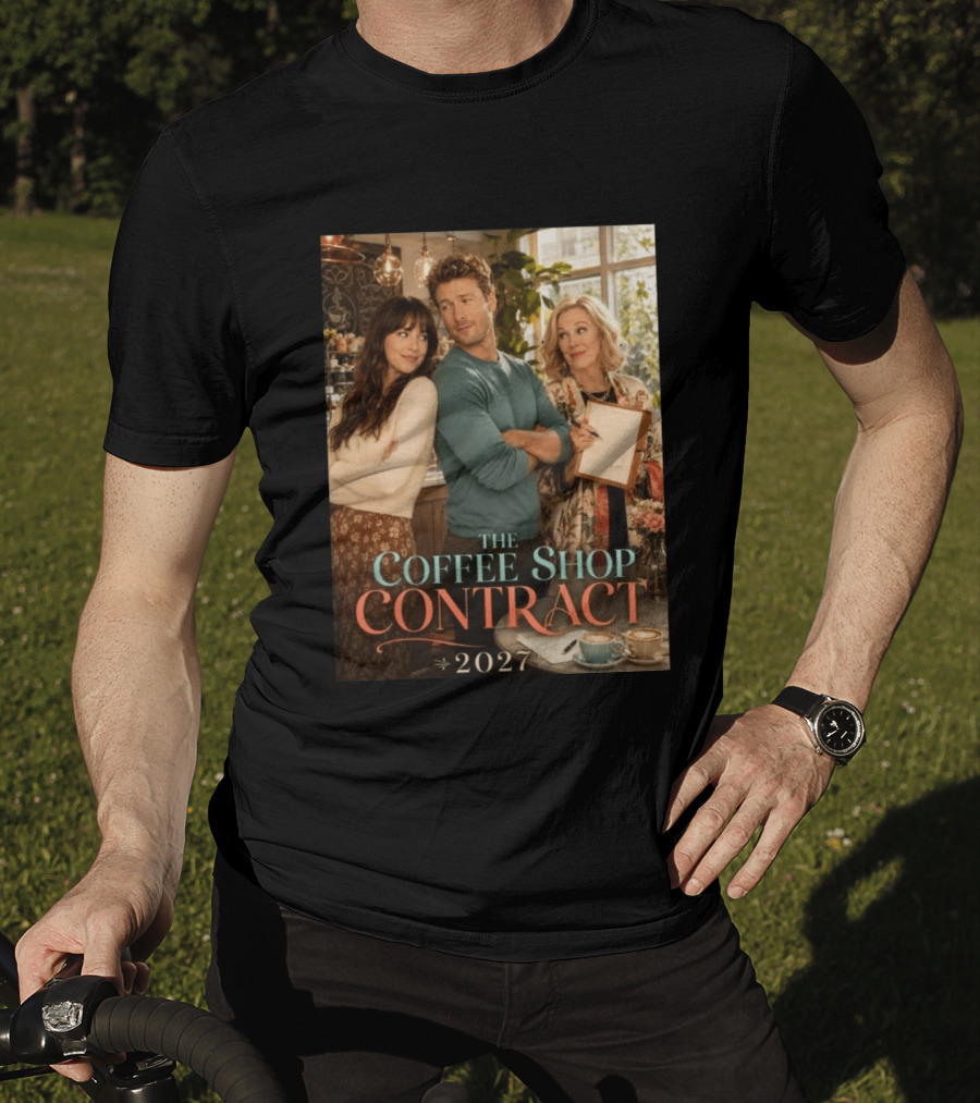The Coffee Shop Contract 2027 Cozy Romantic Comedy Scene T-Shirt