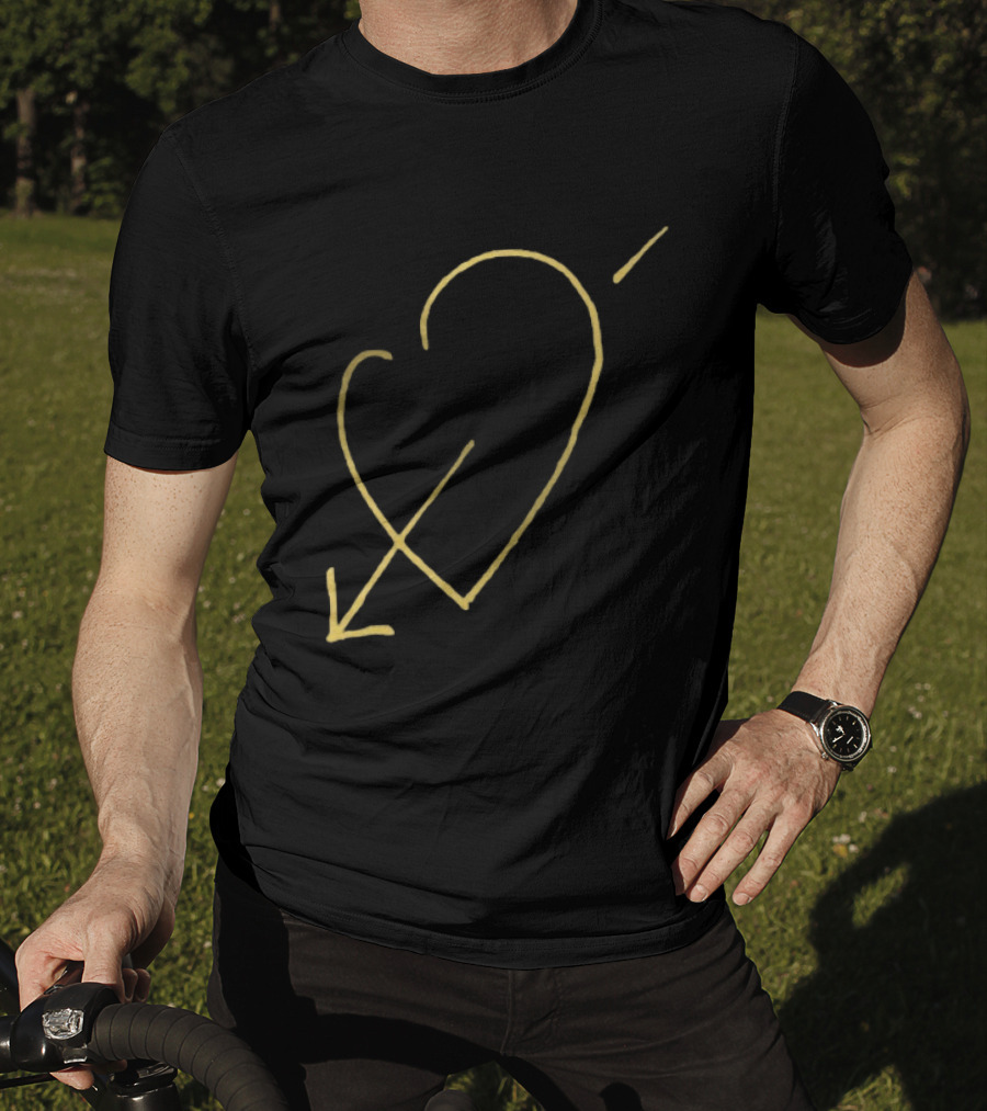 George Michael Store Faith Tour Heart Black Gold Arrow T-Shirt