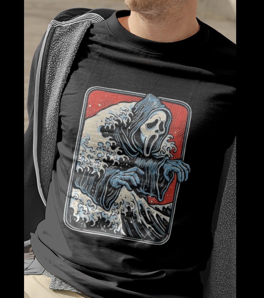 Ghostface The Great Wave Halftone Scream T-Shirt