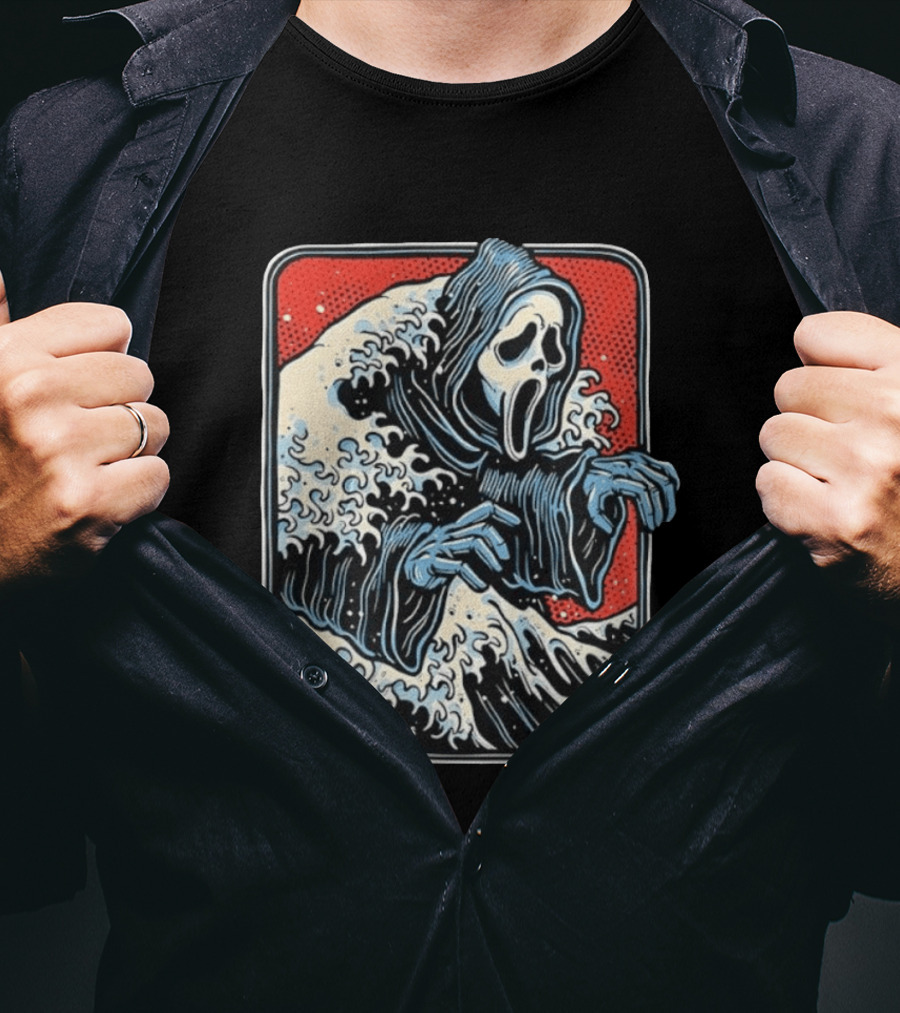 Ghostface The Great Wave Halftone Scream T-Shirt