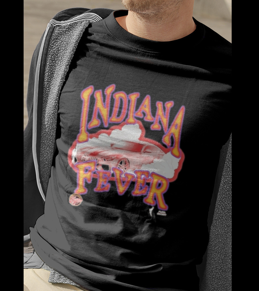 Indiana Fever Car Sketch Design WNBA Team Spirit T-Shirt