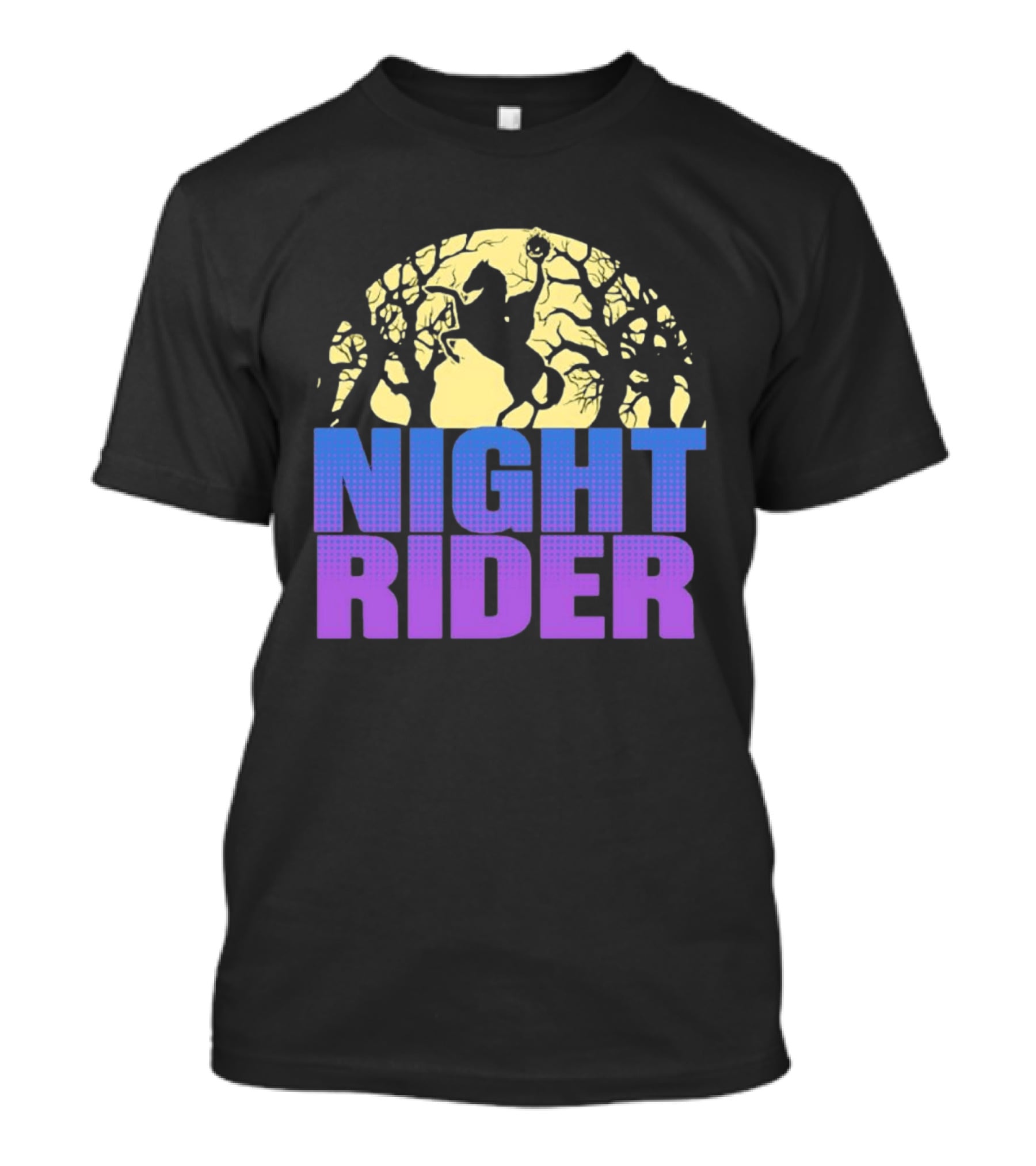 Night Rider Headless Horseman Halloween Moon T-Shirt