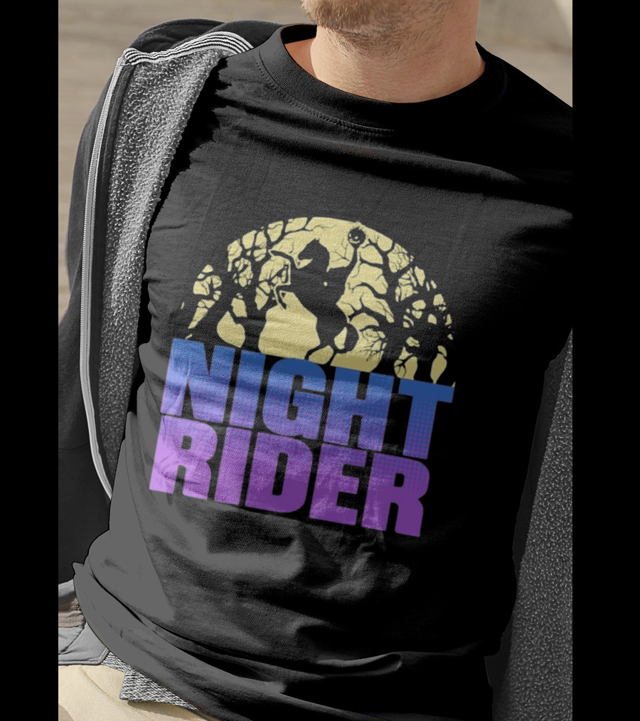 Night Rider Headless Horseman Halloween Moon T-Shirt