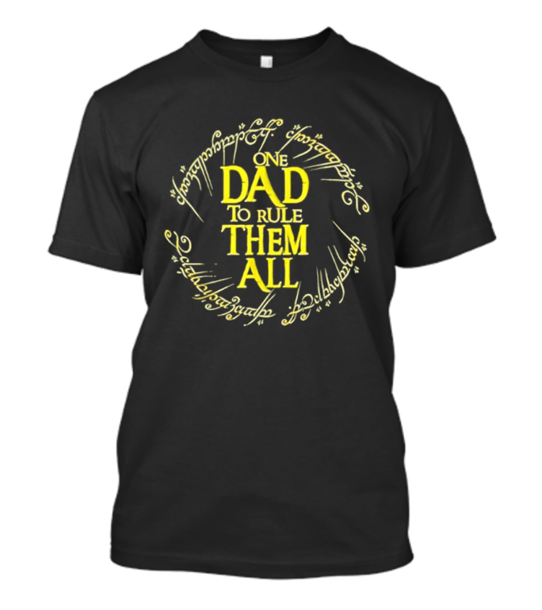 One Dad To Rule Them All Lord Of The Rings Inspired Text With Elvish Script T-Shirt