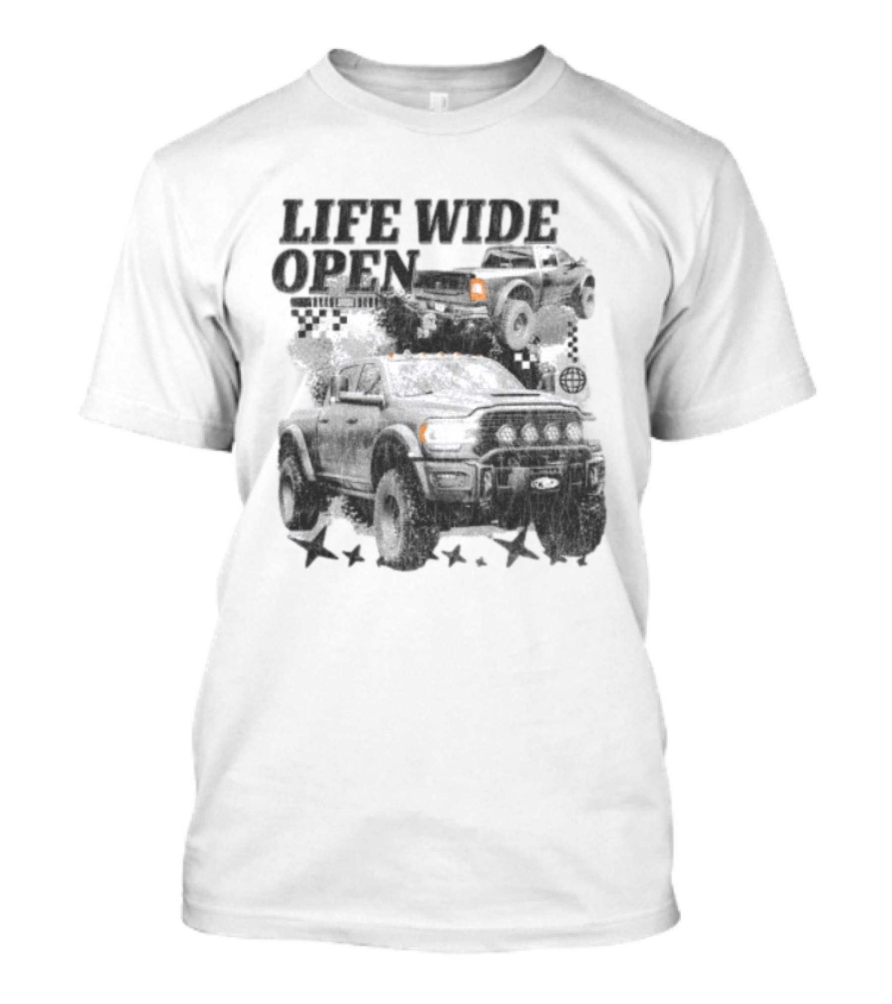 Cboystv Store Prospector Whiteout Life Wide Open Offroad Trucks T-Shirt