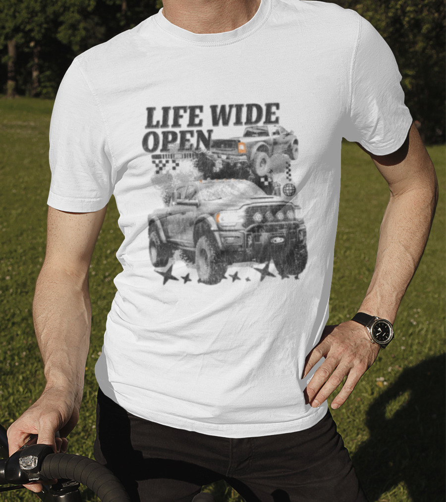 Cboystv Store Prospector Whiteout Life Wide Open Offroad Trucks T-Shirt