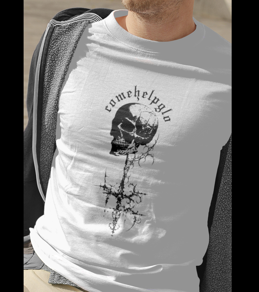 Comehelpglo Gothic Skull Tour T-Shirt