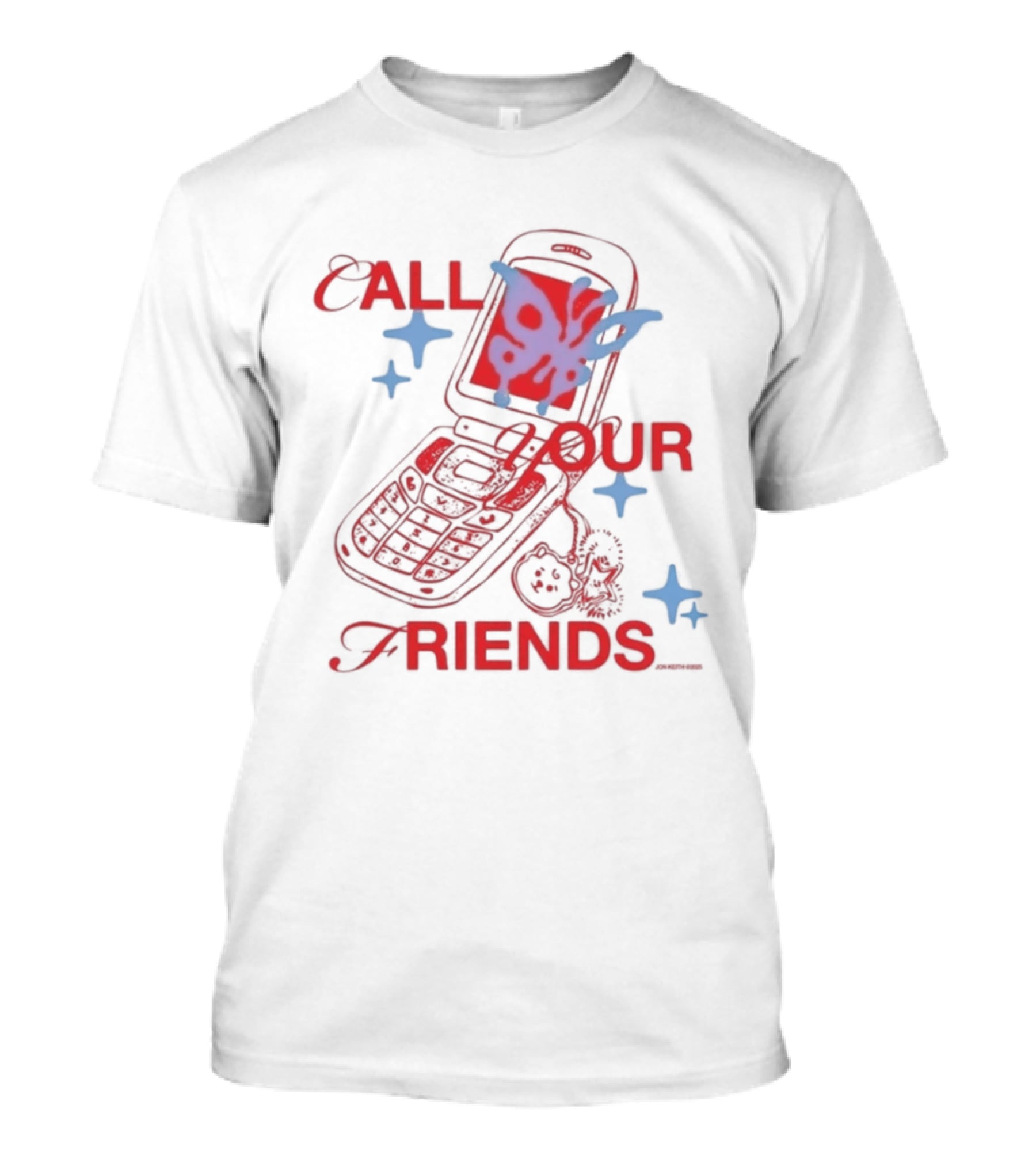 Call Your Friends Butterfly Flip Phone Stars T-Shirt