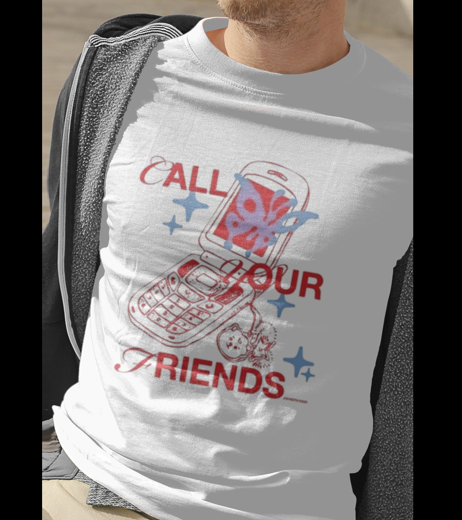 Call Your Friends Butterfly Flip Phone Stars T-Shirt