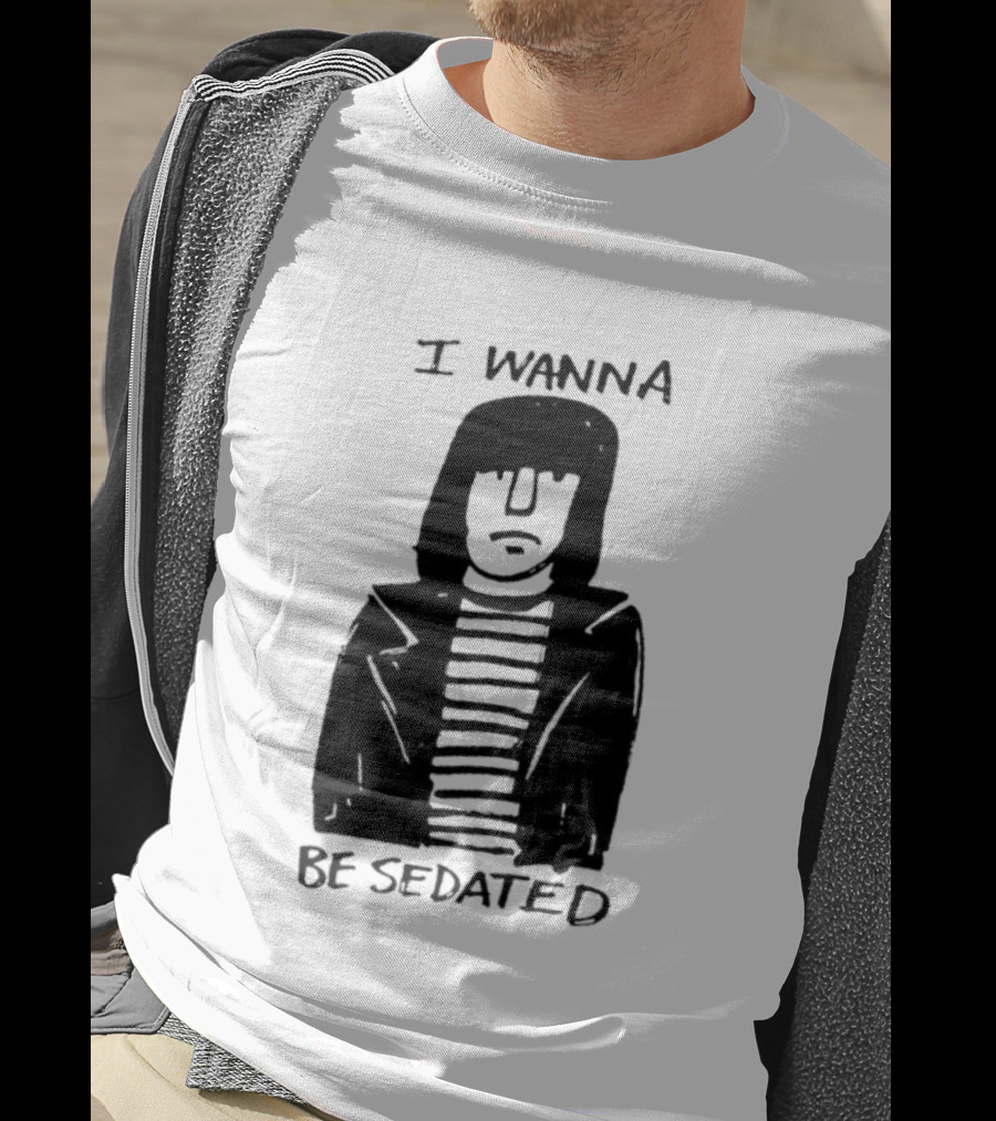I Wanna Be Sedated Striped Jacket Character Sketch T-Shirt