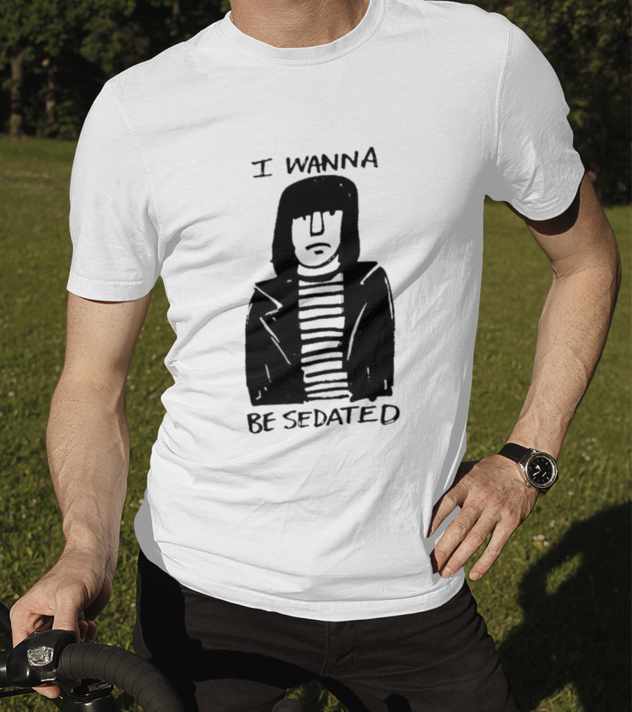 I Wanna Be Sedated Striped Jacket Character Sketch T-Shirt