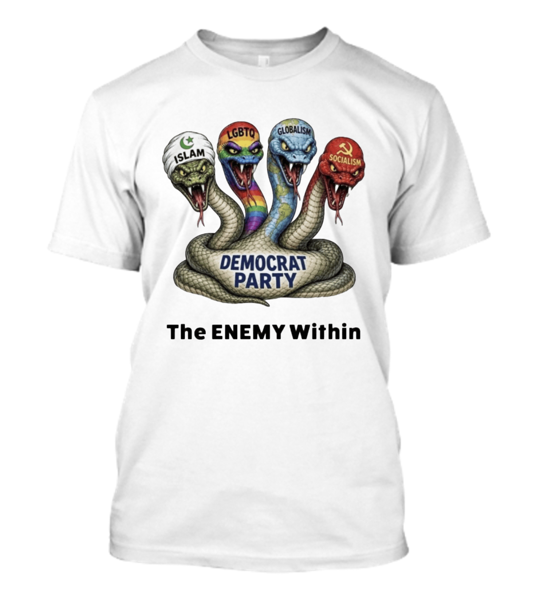 Democrat Party The Enemy Within Islam LGBTQ Globalism Socialism Wake Up America T-Shirt