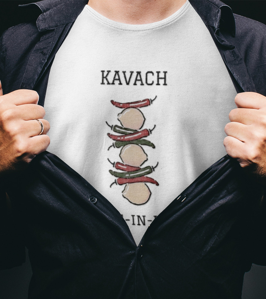 Kavach Made In India Cartoon Stacked Lemons And Chili Peppers T-Shirt