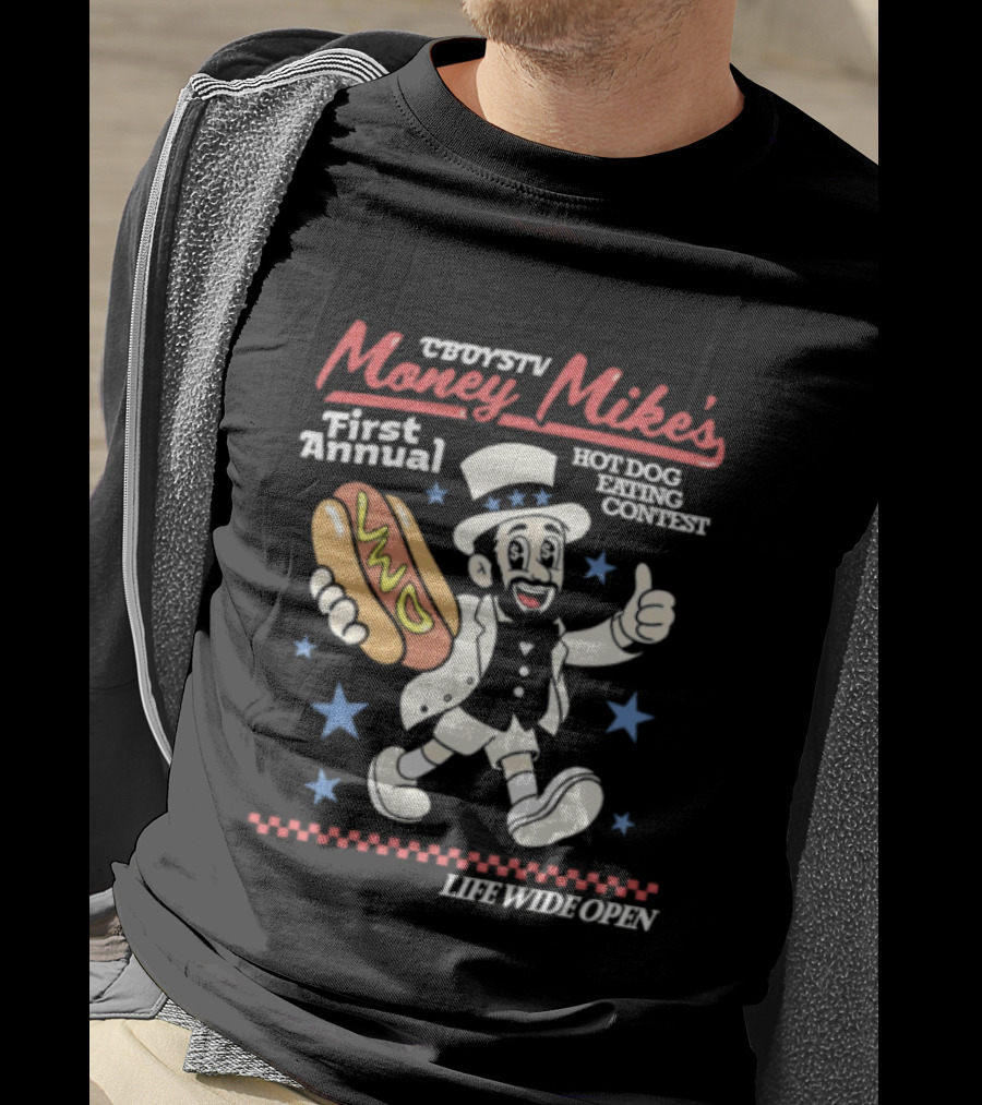 Cboystv Money Mikes First Annual Hotdog Eating Contest Live Wide Open T-Shirt