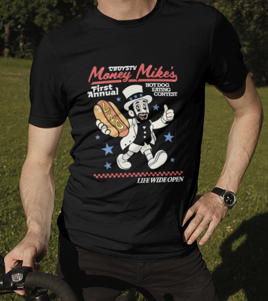Cboystv Money Mikes First Annual Hotdog Eating Contest Live Wide Open T-Shirt