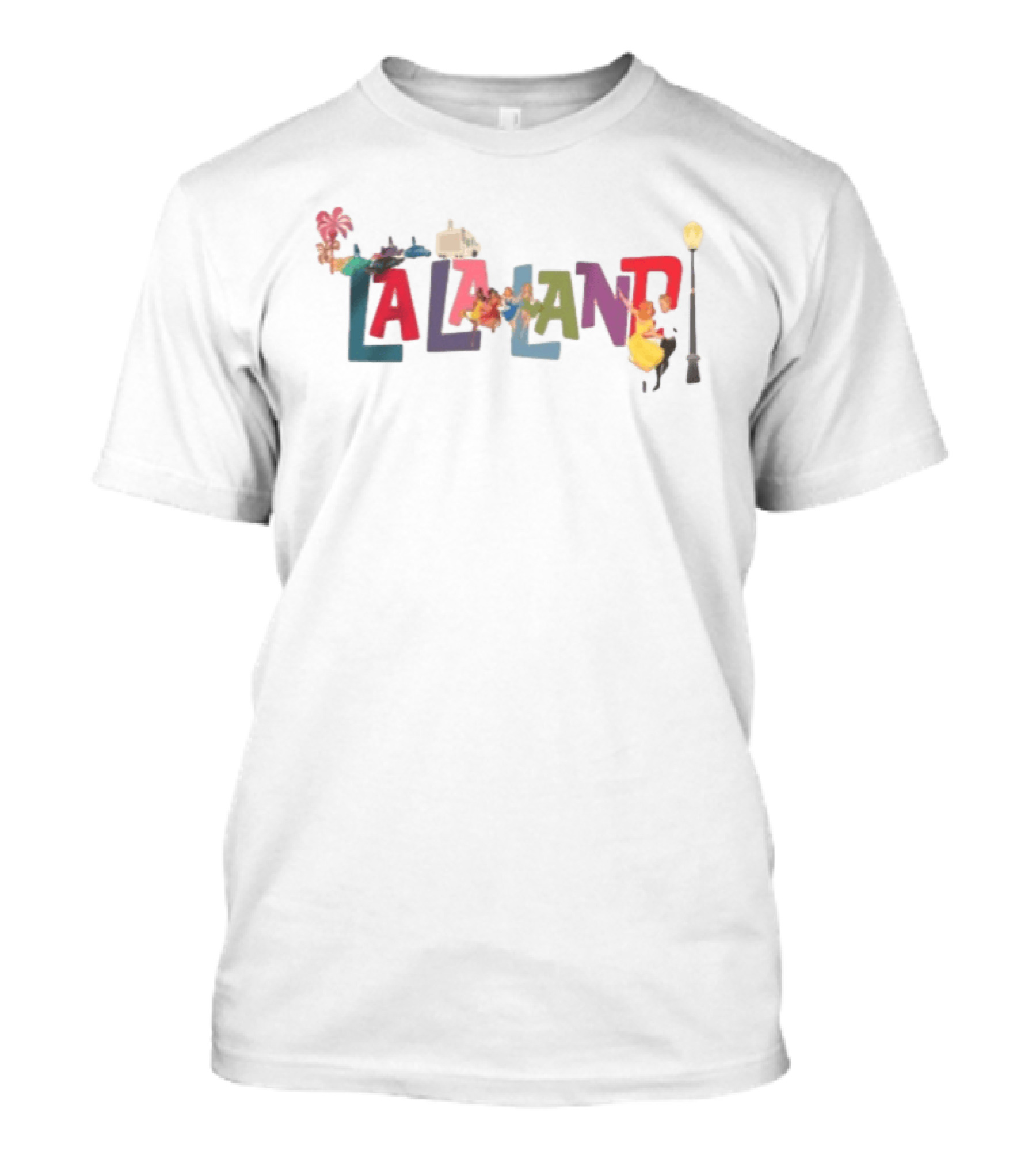 Lionsgate Store Colorful La La Land Ladies Dancing Movie T-Shirt