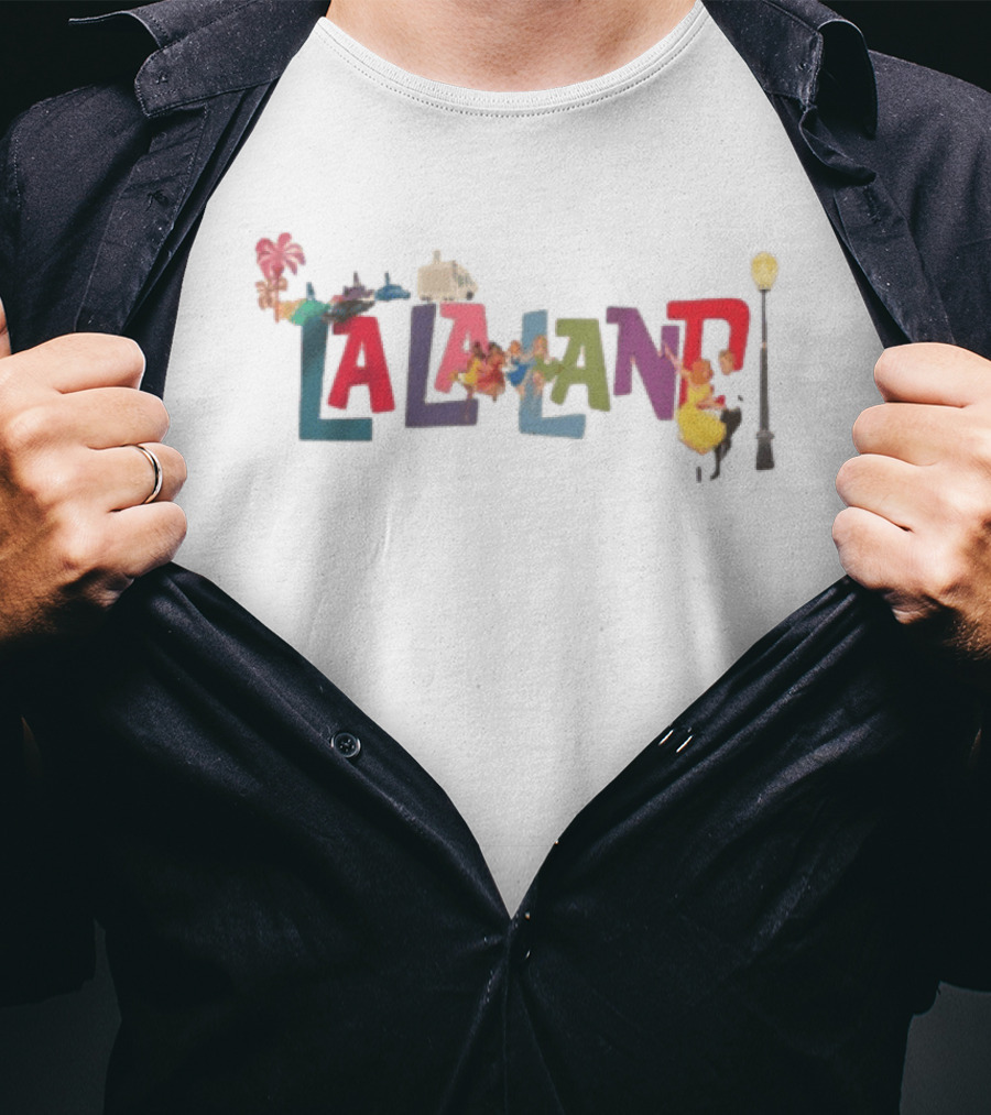 Lionsgate Store Colorful La La Land Ladies Dancing Movie T-Shirt