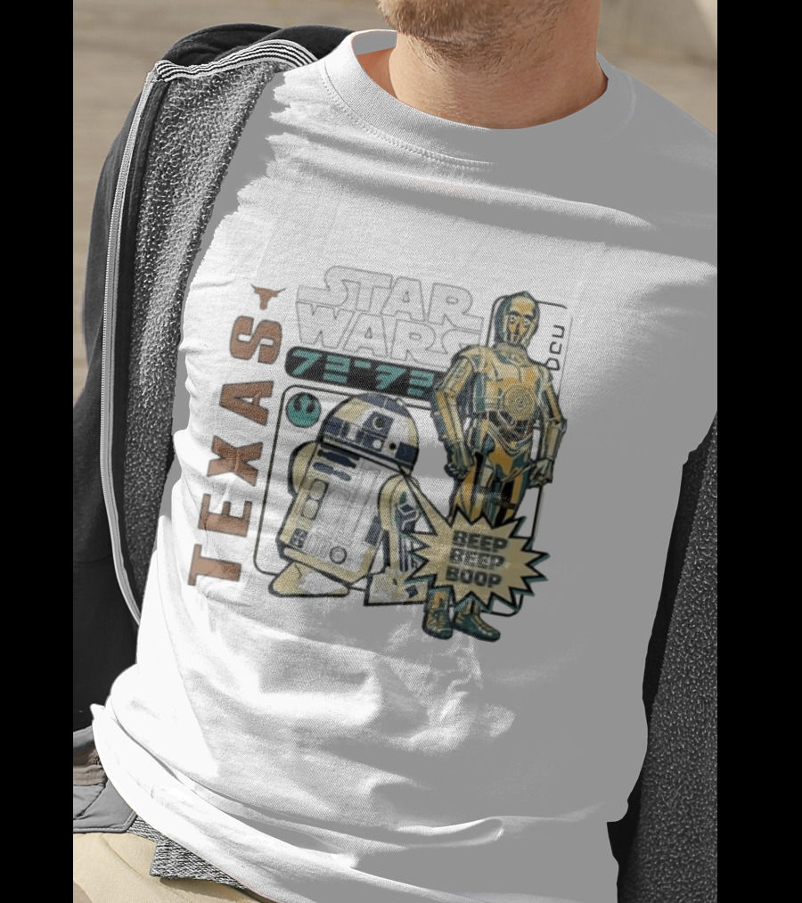 Texas Longhorns Star Wars C3PO R2D2 Beep Beep Boop T-Shirt