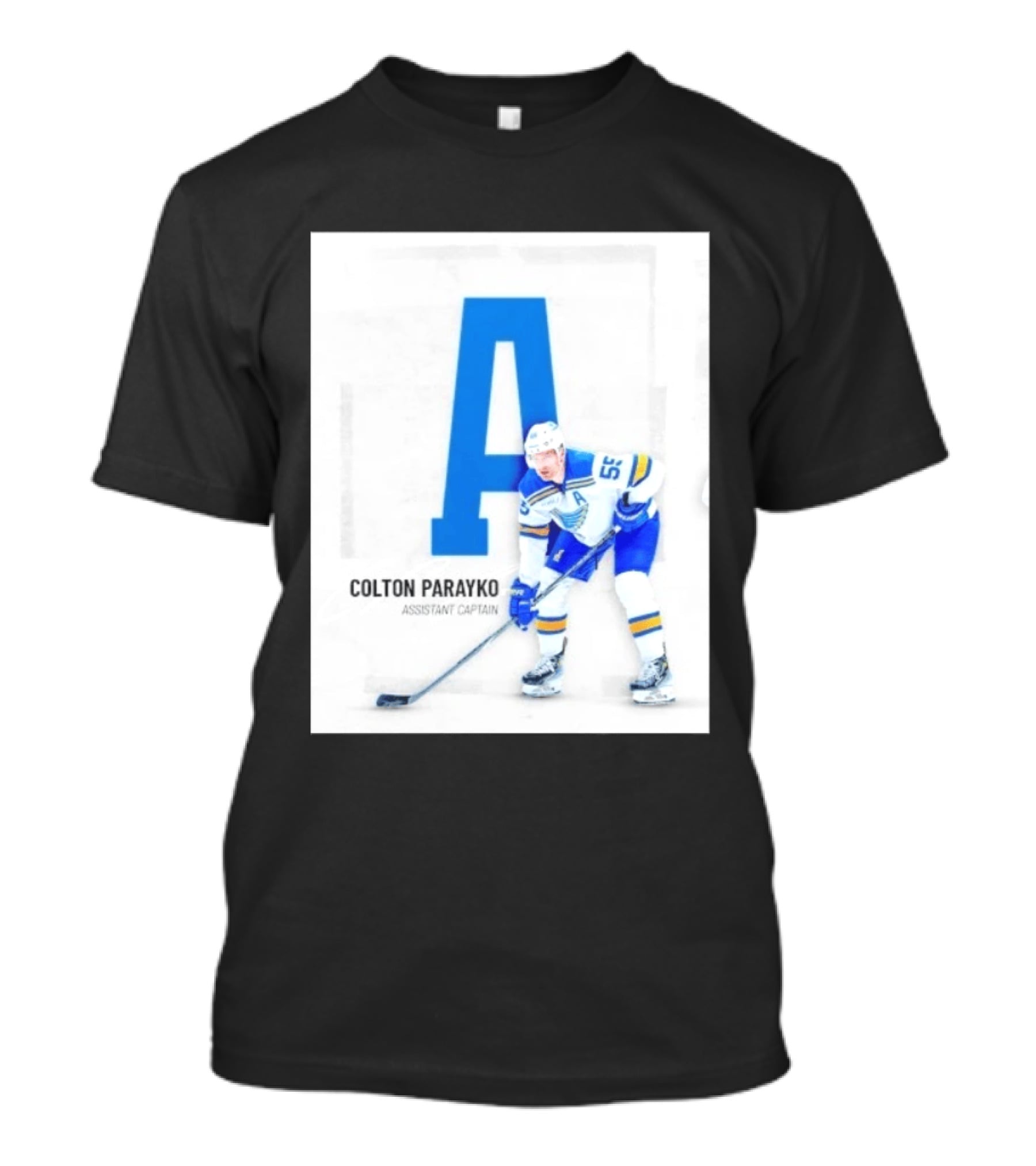Colton Parayko St Louis Blues Assistant Captain No 55 Hockey Player T-Shirt