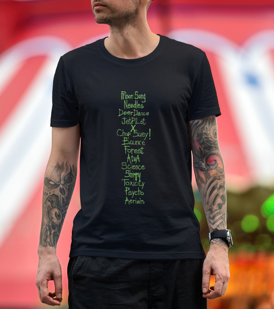 System Of A Down Toxicity 25th Anniversary Tracklist Chop Suey Bounce Aerials T-Shirt
