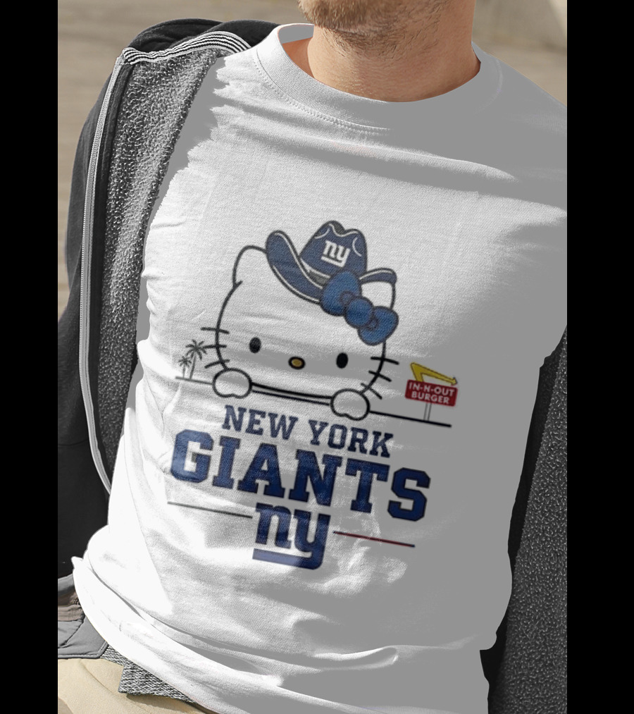 New York Giants Hello Kitty In N Out Burger Collaboration T-Shirt