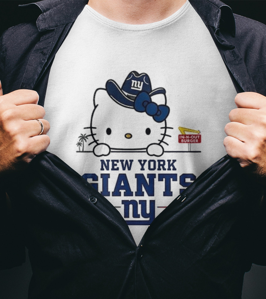 New York Giants Hello Kitty In N Out Burger Collaboration T-Shirt