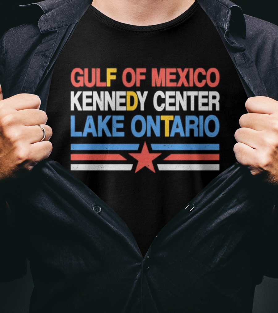 Distressed Gulf Of Mexico Kennedy Center Lake Ontario Star T-Shirt