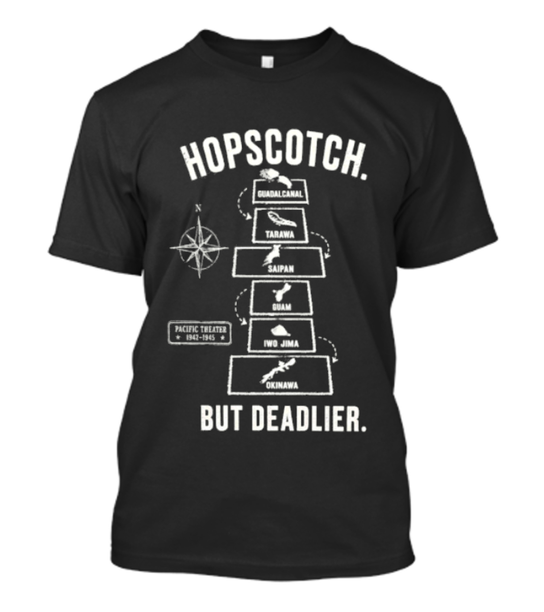 Island Hopping Campaign Hopscotch But Deadlier Pacific Ocean Map Adventure T-Shirt