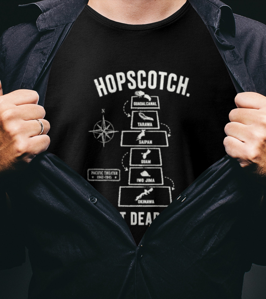 Island Hopping Campaign Hopscotch But Deadlier Pacific Ocean Map Adventure T-Shirt