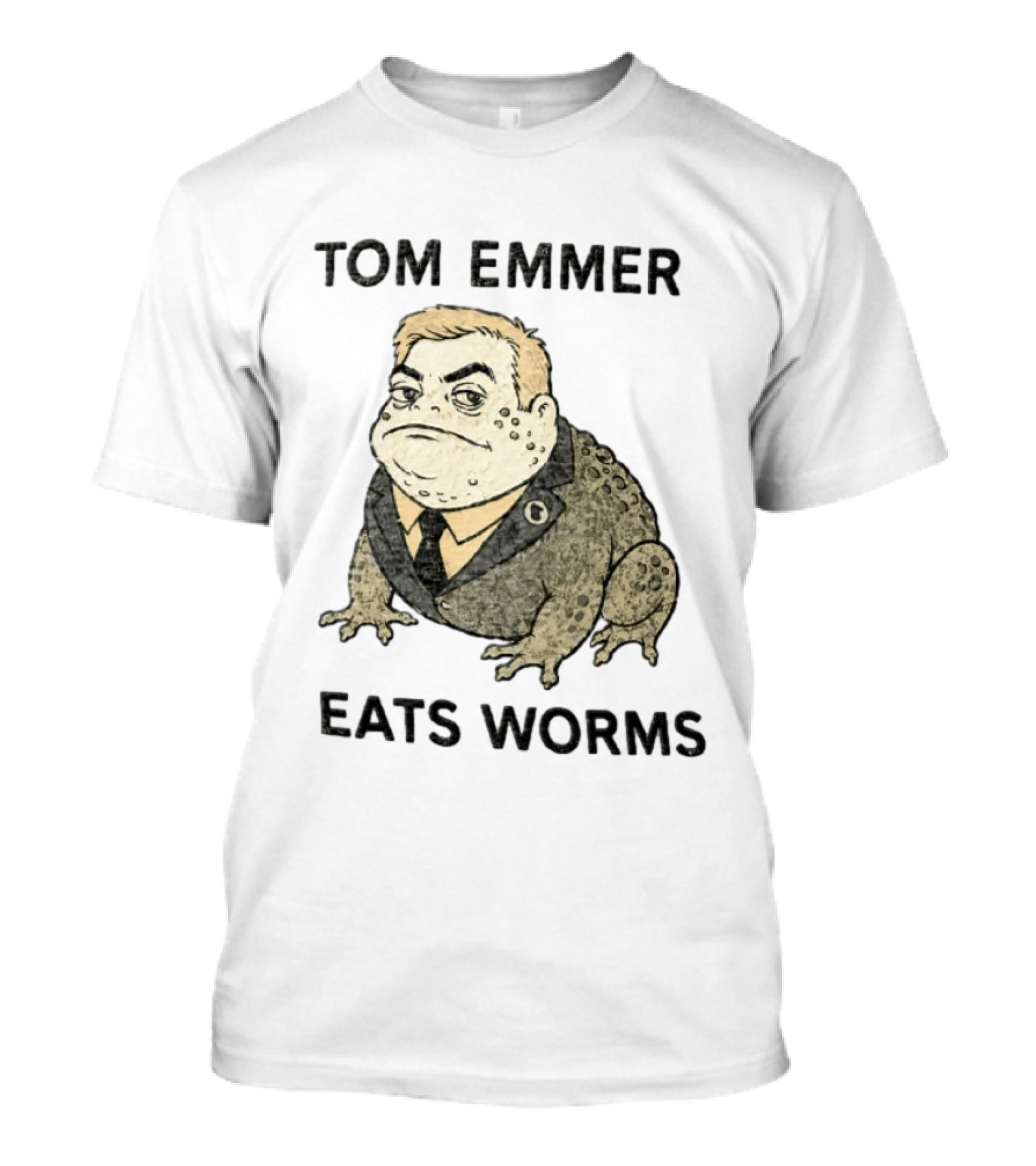 Tom Emmer Eats Worms Cartoon Toad Wearing Suit Tie T-Shirt