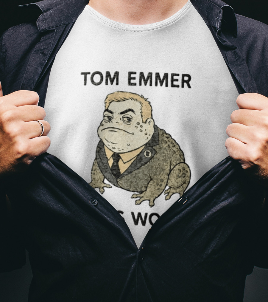 Tom Emmer Eats Worms Cartoon Toad Wearing Suit Tie T-Shirt