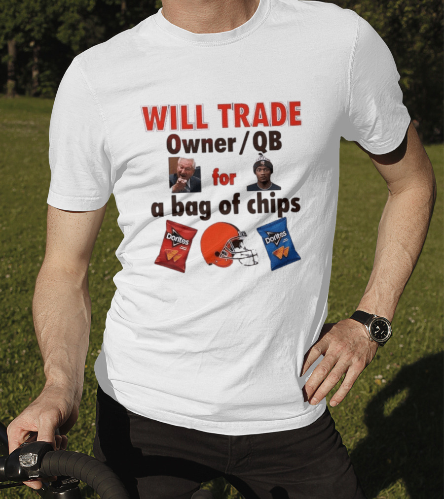 Will Trade Owner QB For Bag Of Chips Cleveland Browns Doritos Helmet T-Shirt