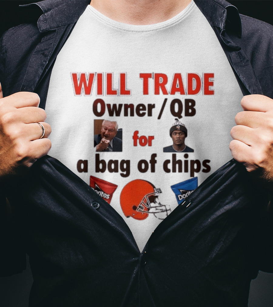 Will Trade Owner QB For Bag Of Chips Cleveland Browns Doritos Helmet T-Shirt