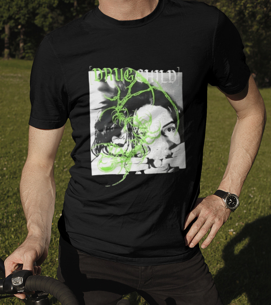 Drugchild Green Cyber Sigilism High Contrast No Depth Just Death And Decay T-Shirt