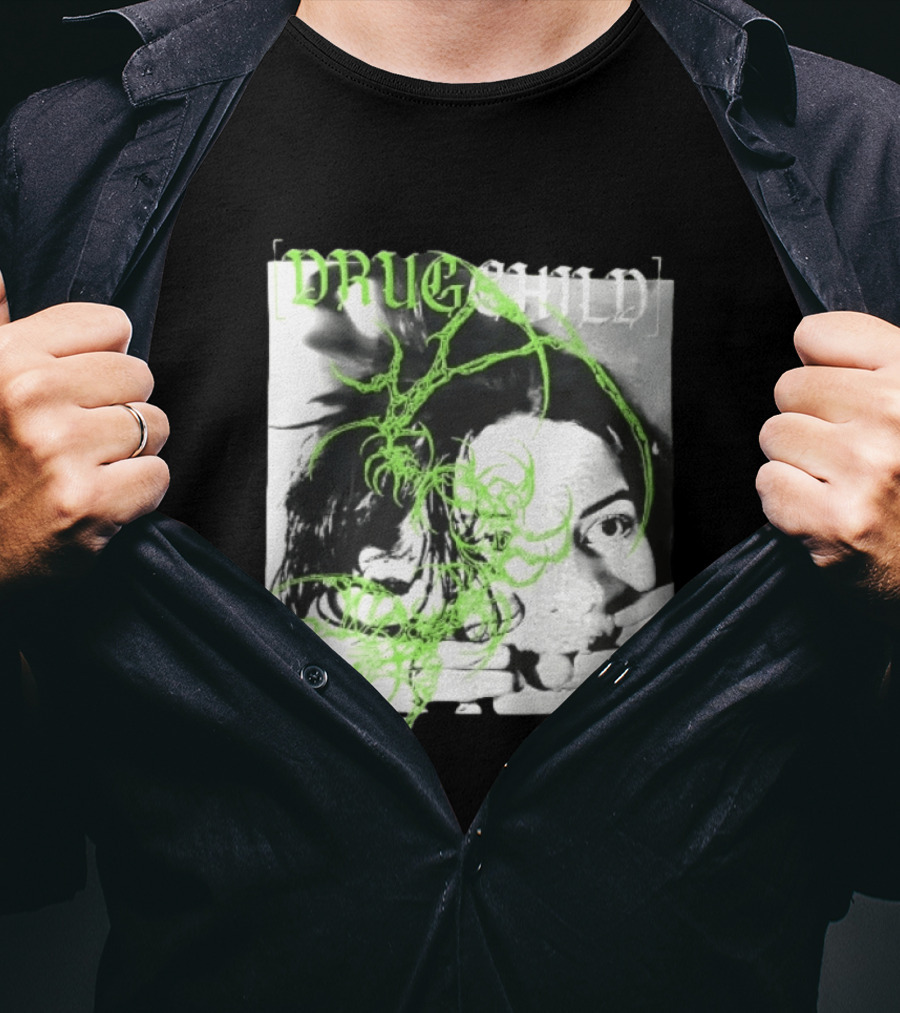Drugchild Green Cyber Sigilism High Contrast No Depth Just Death And Decay T-Shirt