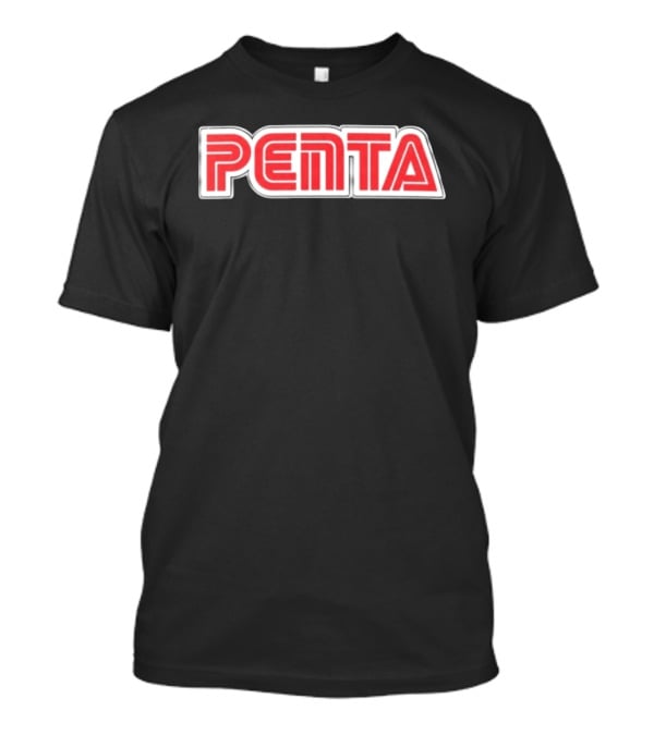 Penta Brand Retro 70s Style Bold Red Lettering T-Shirt