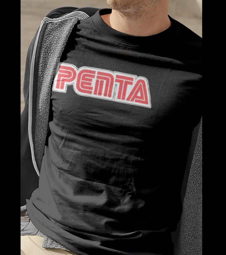 Penta Brand Retro 70s Style Bold Red Lettering T-Shirt