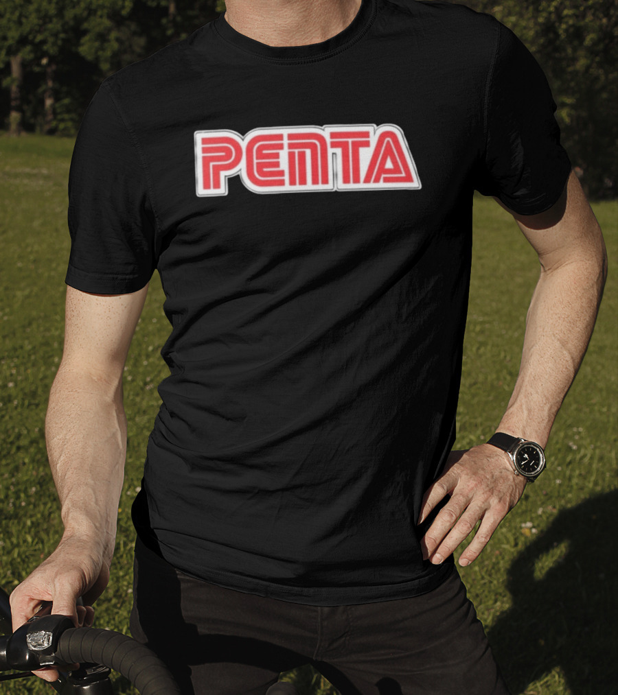 Penta Brand Retro 70s Style Bold Red Lettering T-Shirt