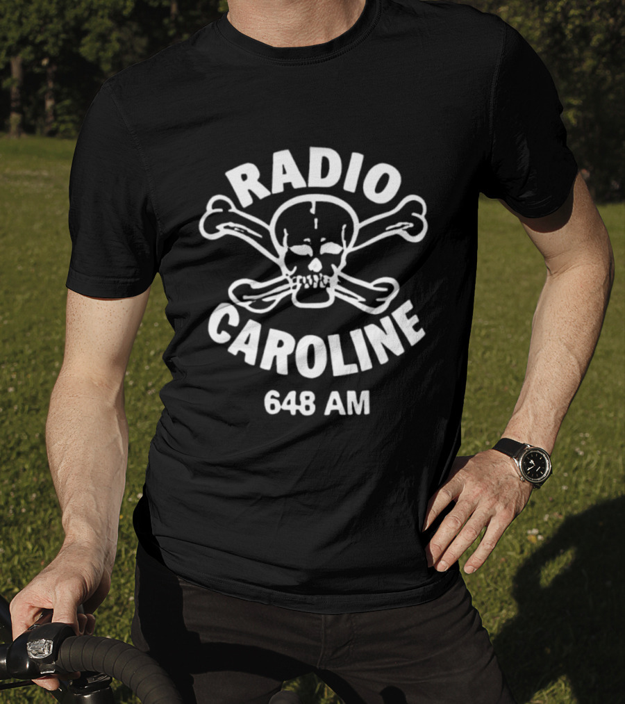 Radio Caroline 648 AM Skull And Crossbones Pirate T-Shirt